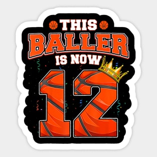 This Basketball Baller Is Now 12 Years Old Happy My Birthday Sticker